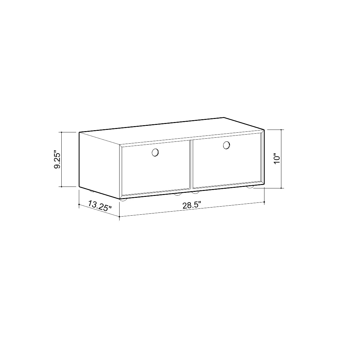 CD / DVD Storage Cabinet - Black - Small dimensions drawing