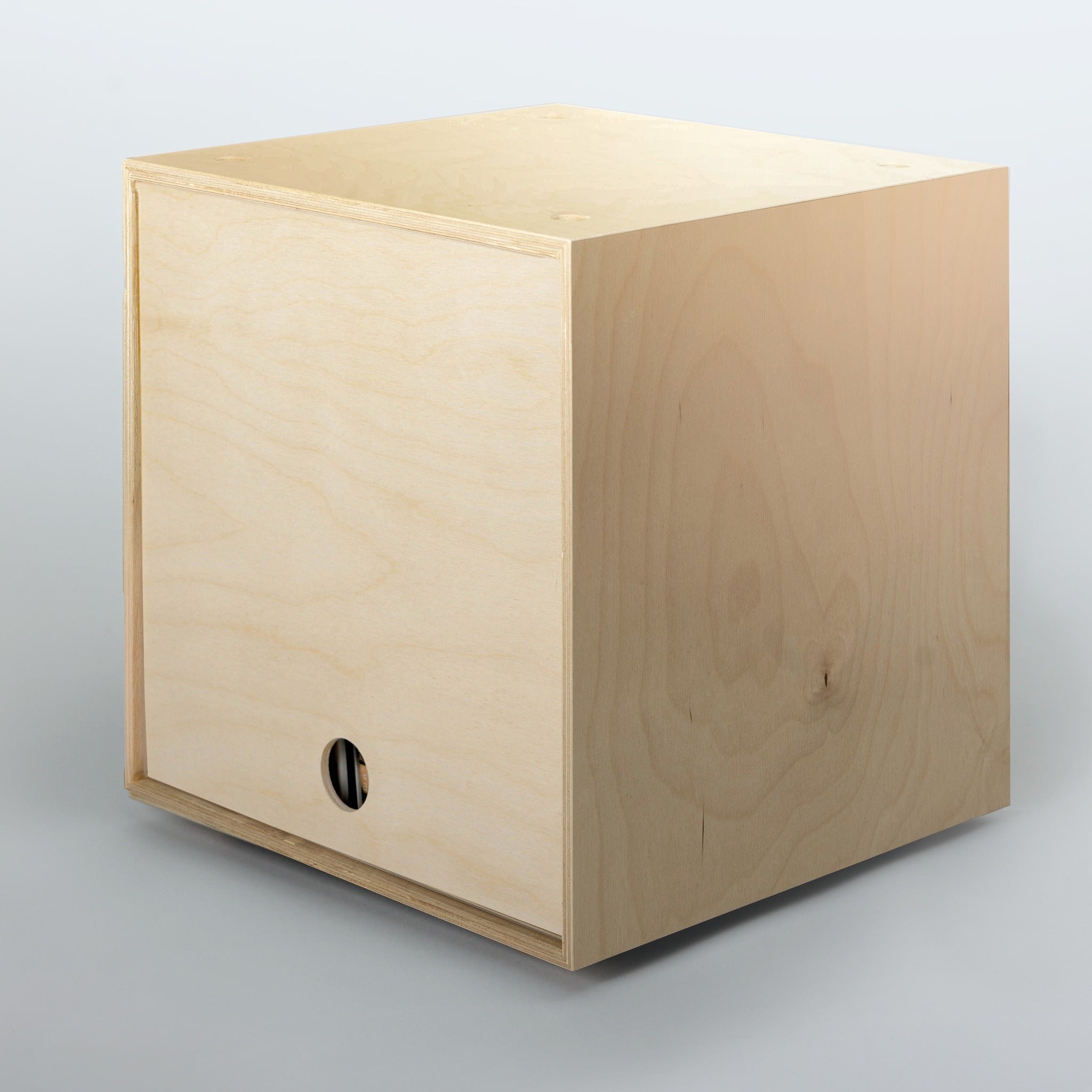 Storage Cube - Birch with Birch door, Divots top - Simple Wood Goods