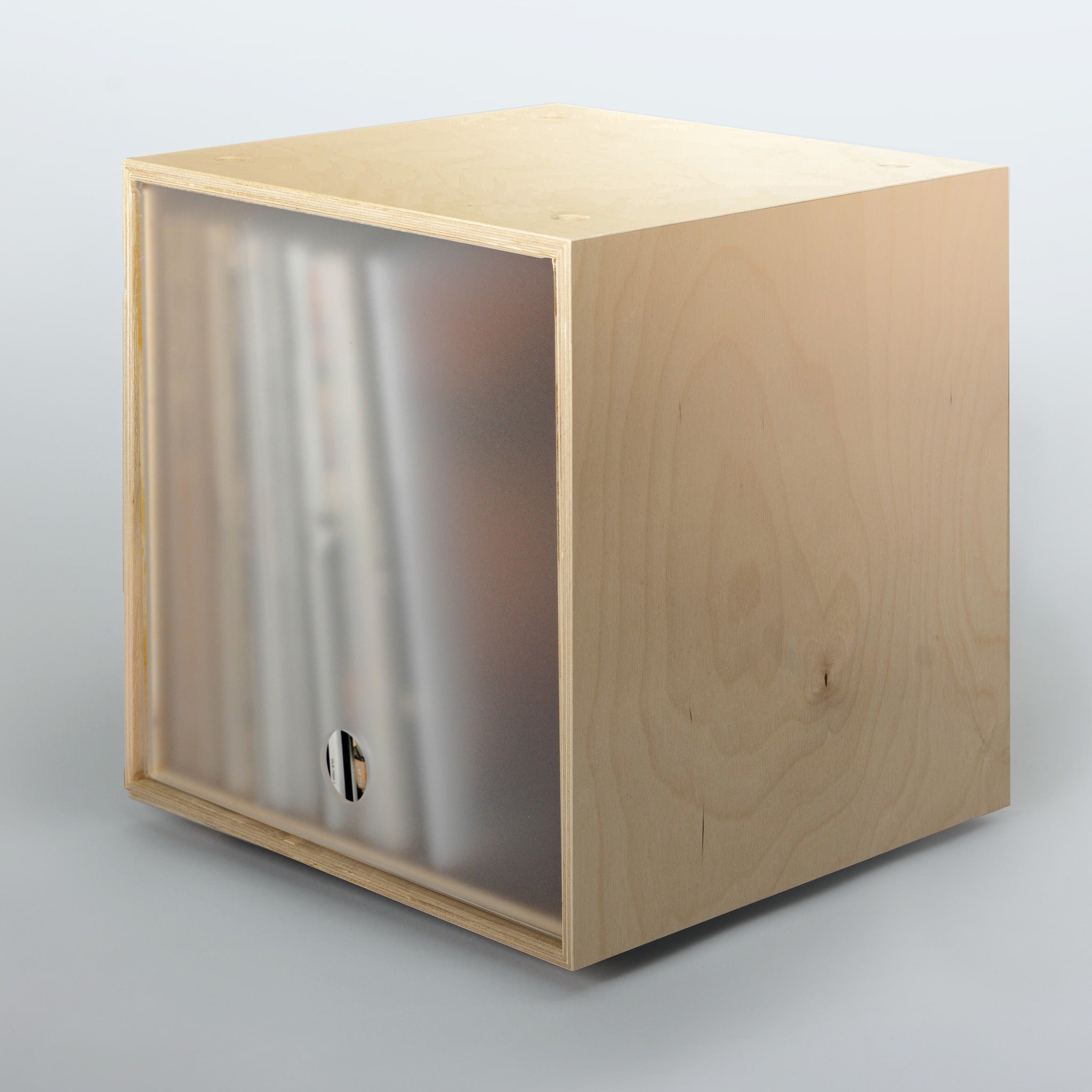 Storage Cube - Birch with Frost door, Divots top - Simple Wood Goods