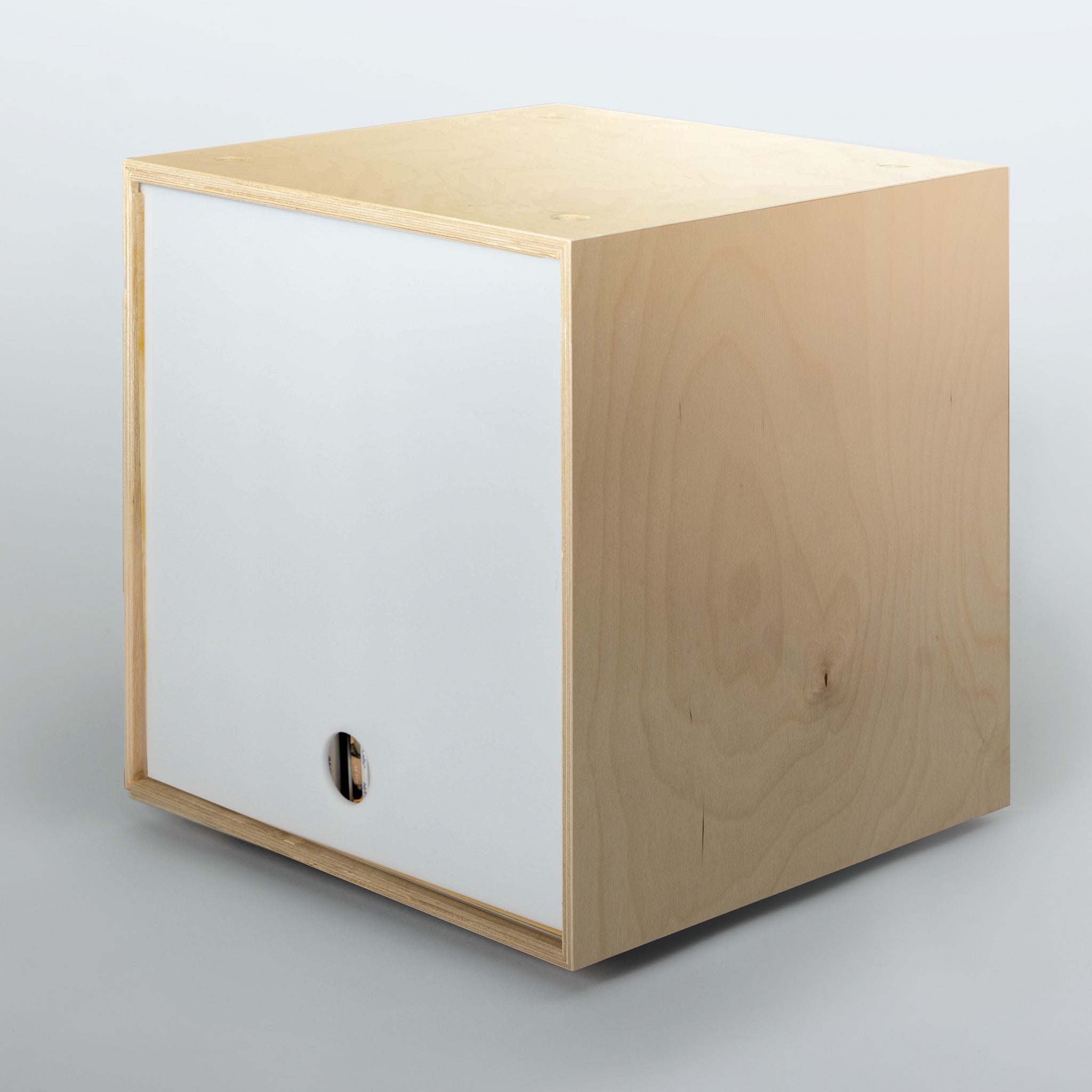 Storage Cube - Birch with White door, Divots top - Simple Wood Goods