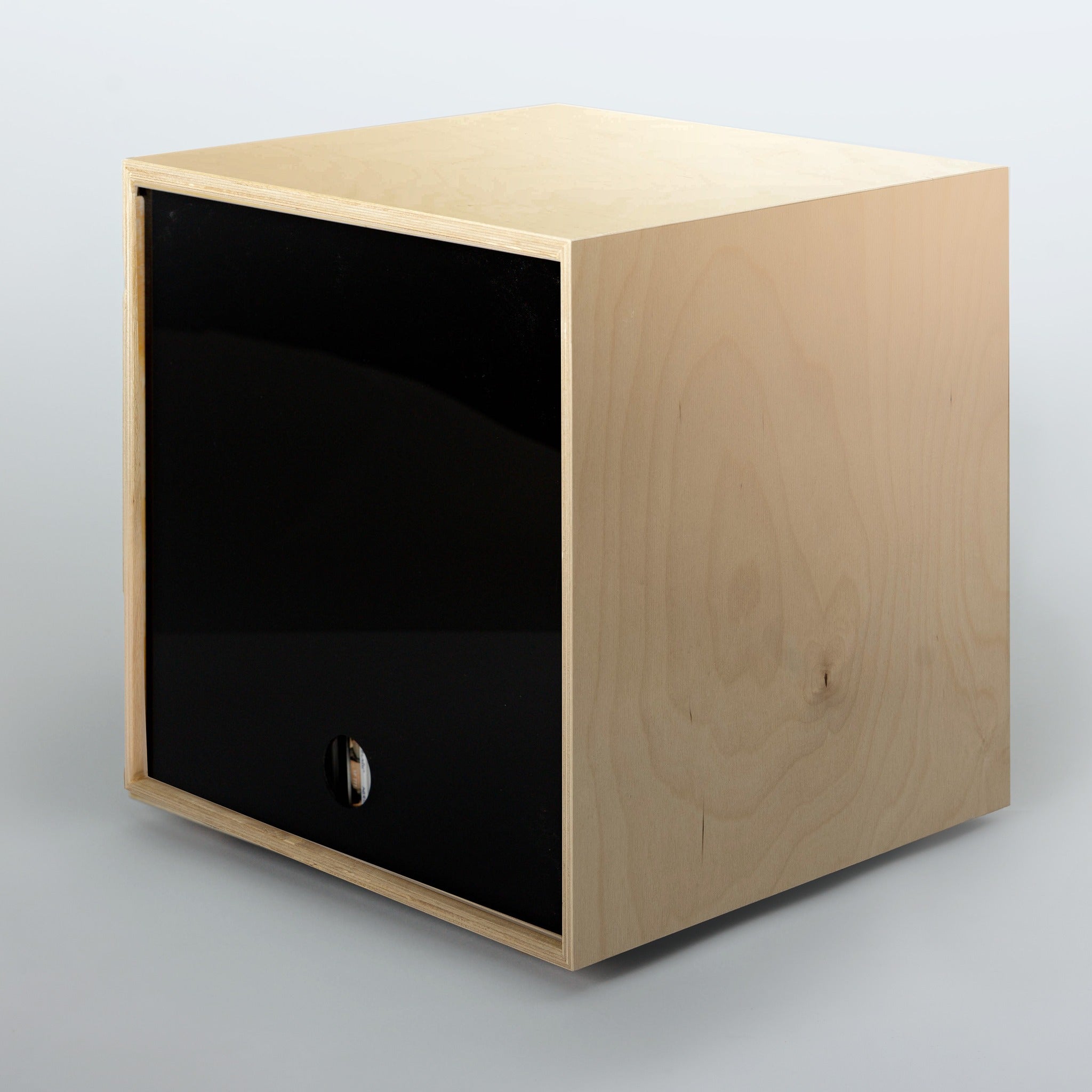 Storage Cube - Birch with Black door, Smooth top - Simple Wood Goods