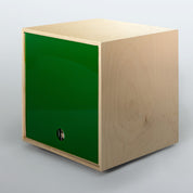 Storage Cube - Birch with Green door, Smooth top - Simple Wood Goods