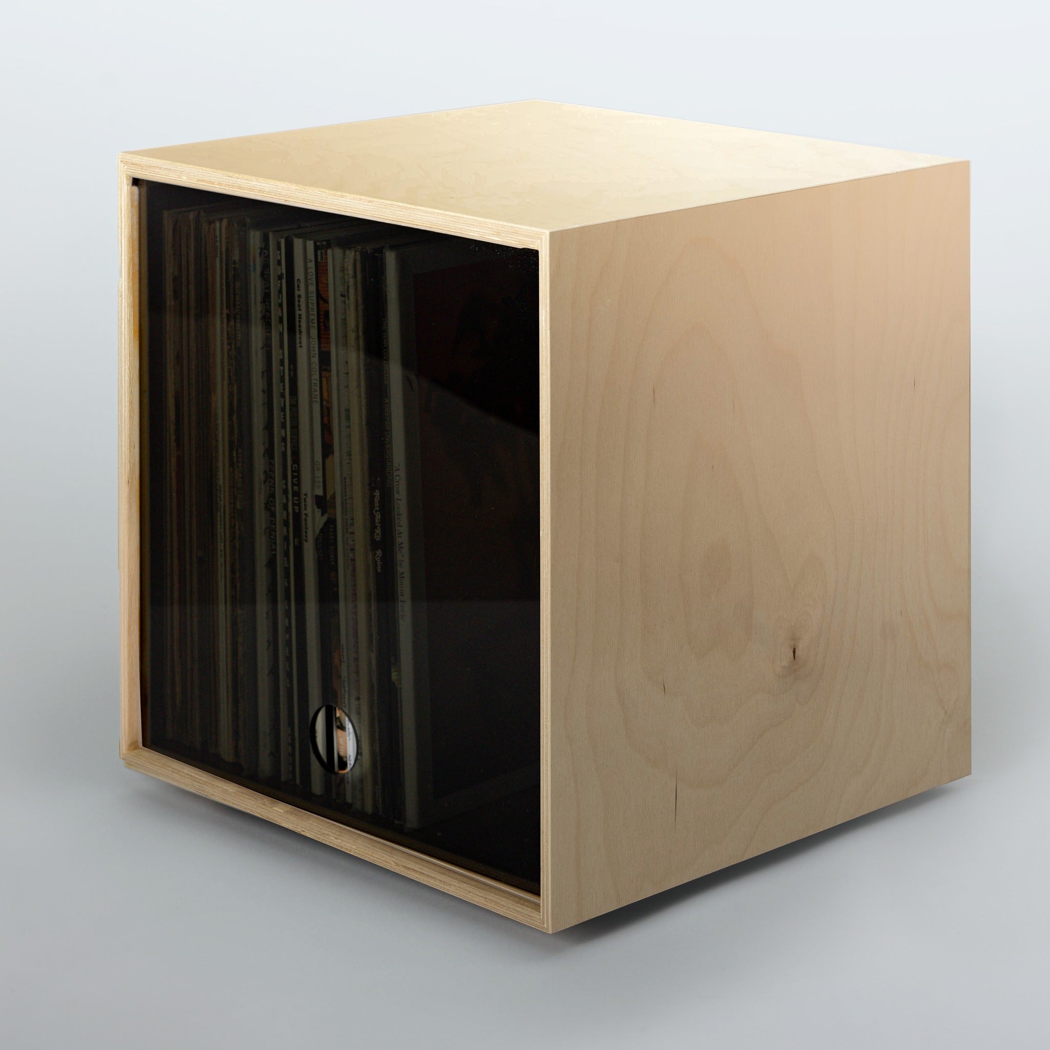 Storage Cube - Birch with Smoke door, Smooth top - Simple Wood Goods