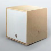 Storage Cube - Birch with White door, Smooth top - Simple Wood Goods