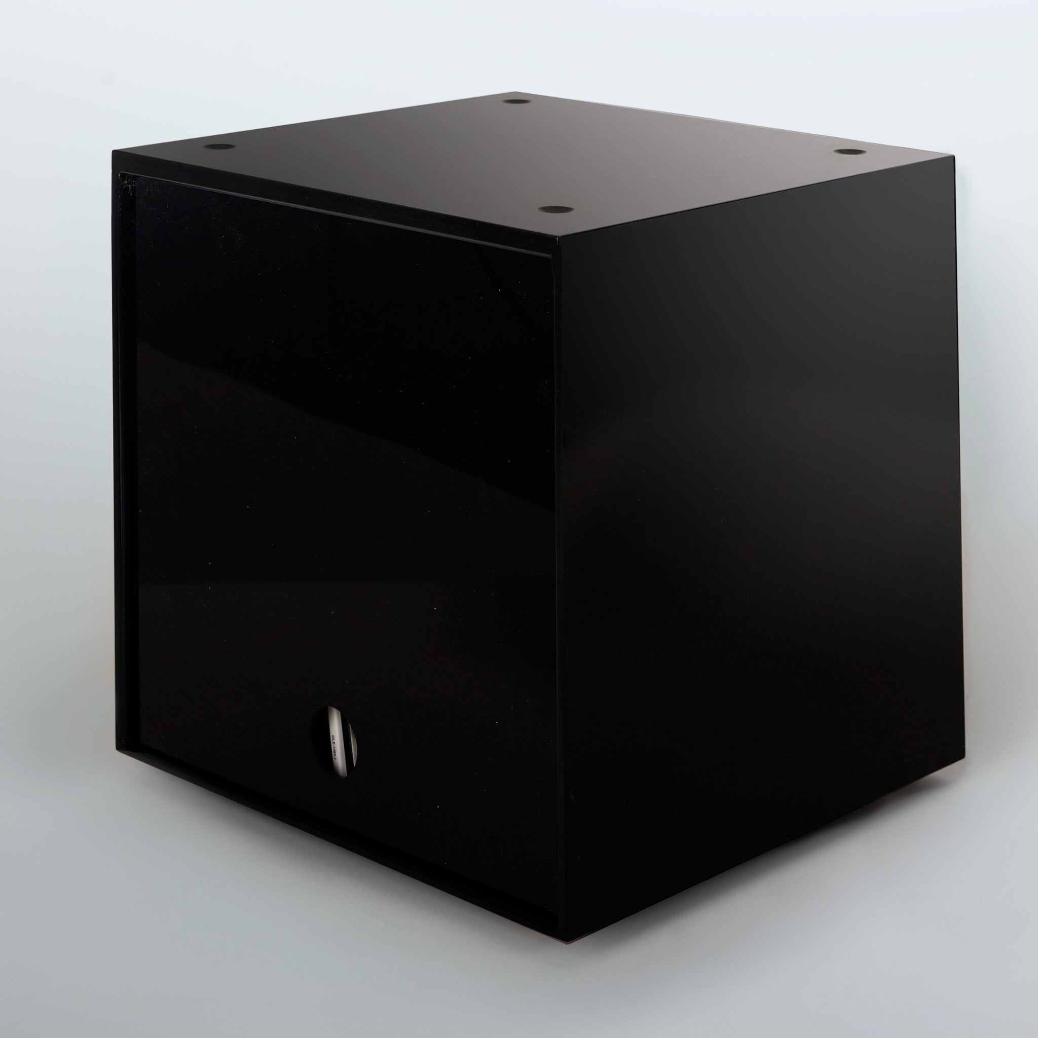 Storage Cube - Black with Black door, Divots top - Simple Wood Goods