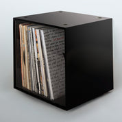 Storage Cube - Black with Clear door, Divots top - Simple Wood Goods
