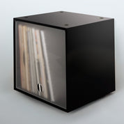 Storage Cube - Black with Frost door, Divots top - Simple Wood Goods