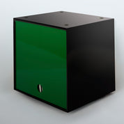 Storage Cube - Black with Green door, Divots top - Simple Wood Goods