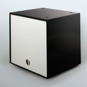Storage Cube - Black with White door, Divots top - Simple Wood Goods