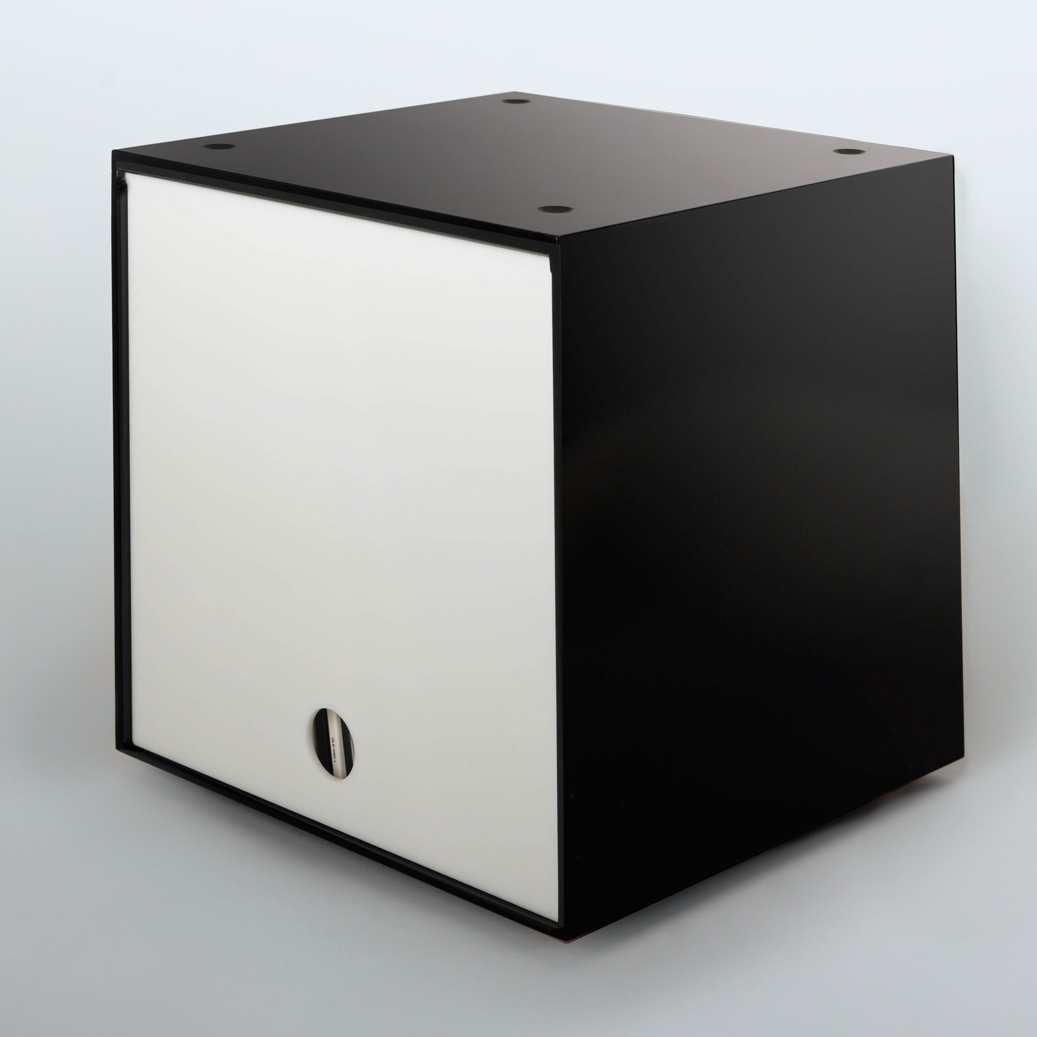 Storage Cube - Black with White door, Divots top - Simple Wood Goods