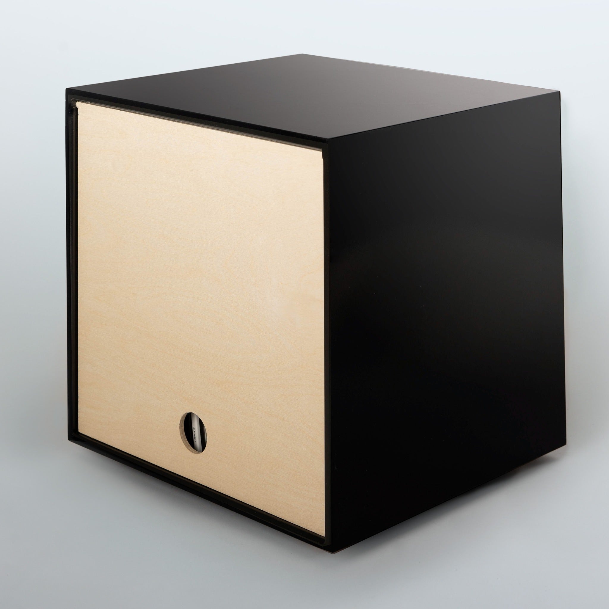 Storage Cube - Black with Birch door, Smooth top - Simple Wood Goods