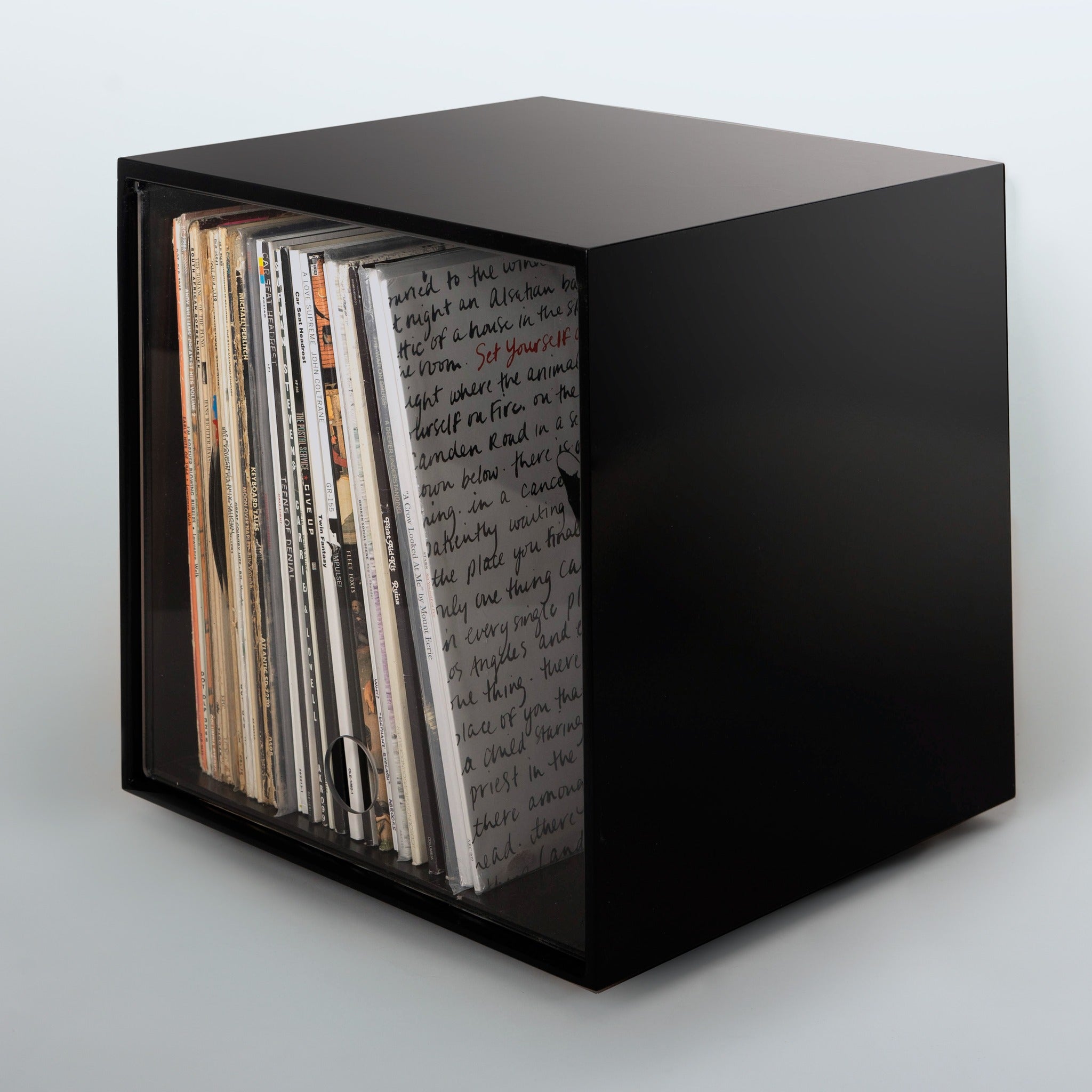 Storage Cube - Black with Clear door, Smooth top - Simple Wood Goods