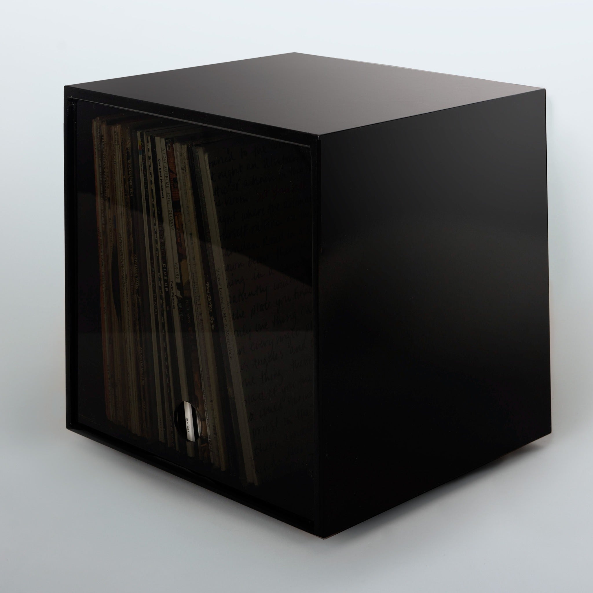 Storage Cube - Black with Smoke door, Smooth top - Simple Wood Goods