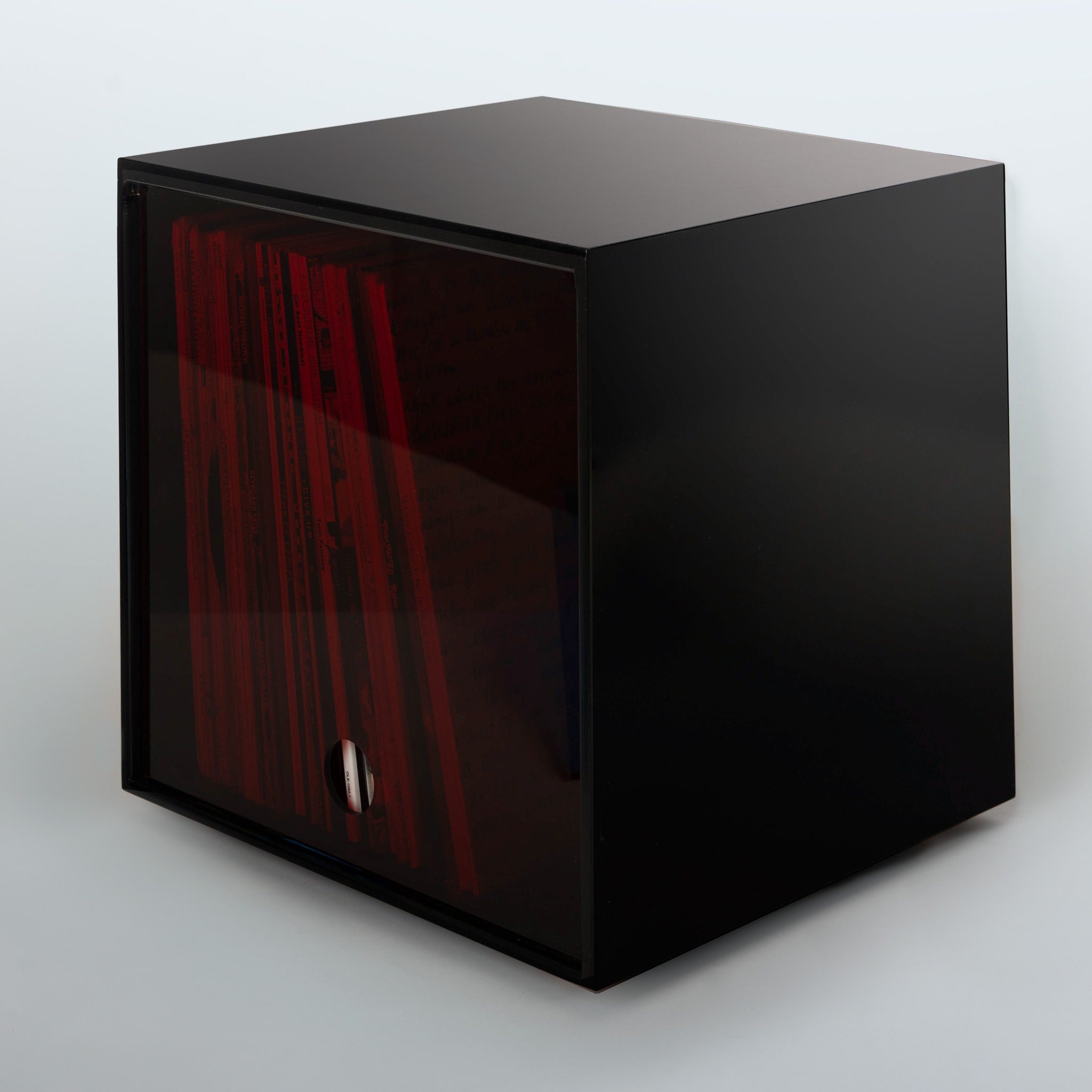Storage Cube - Black with Wine door, Smooth top - Simple Wood Goods