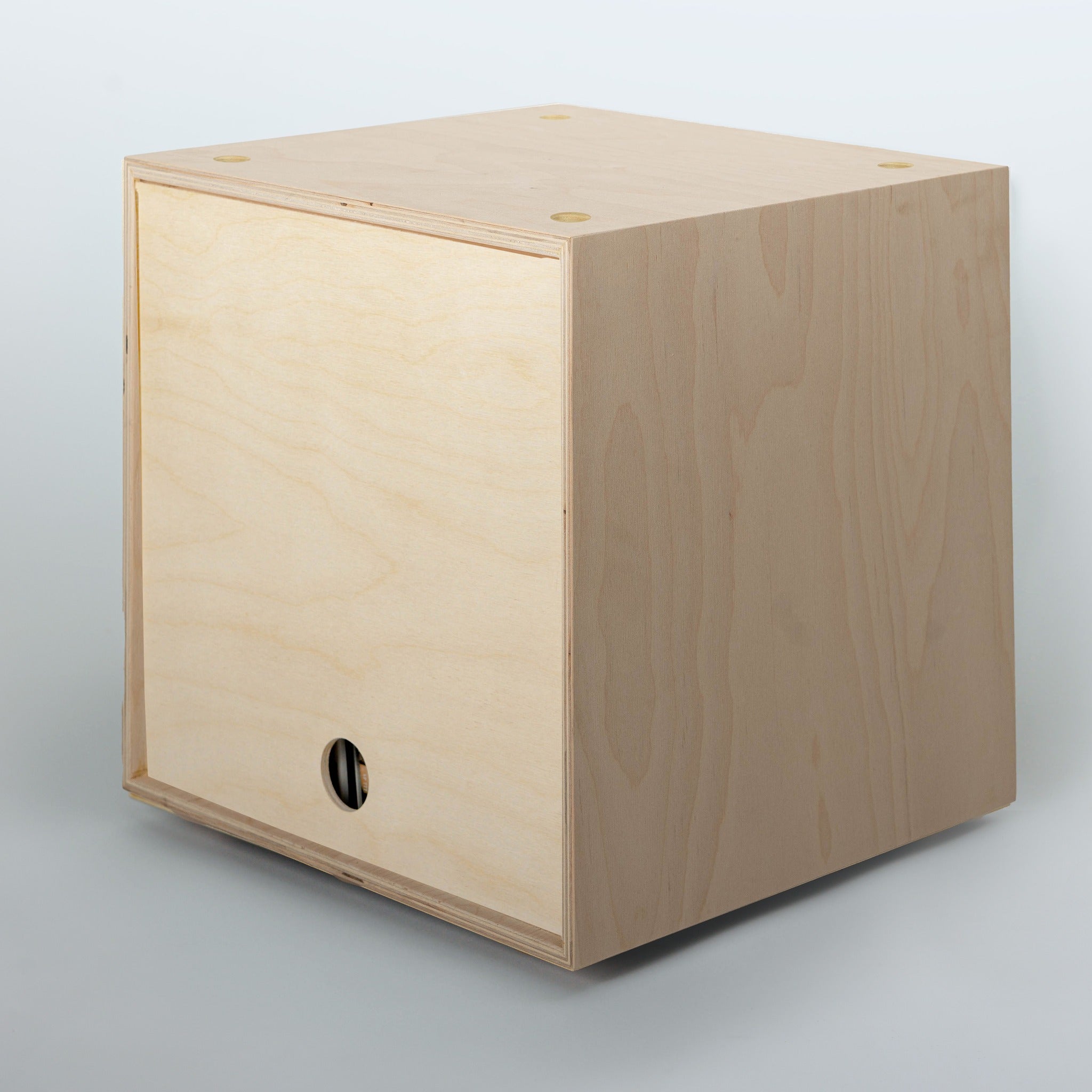 Storage Cube - Unfinished with Birch door, Divots top - Simple Wood Goods