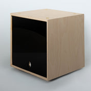 Storage Cube - Unfinished with Black door, Divots top - Simple Wood Goods