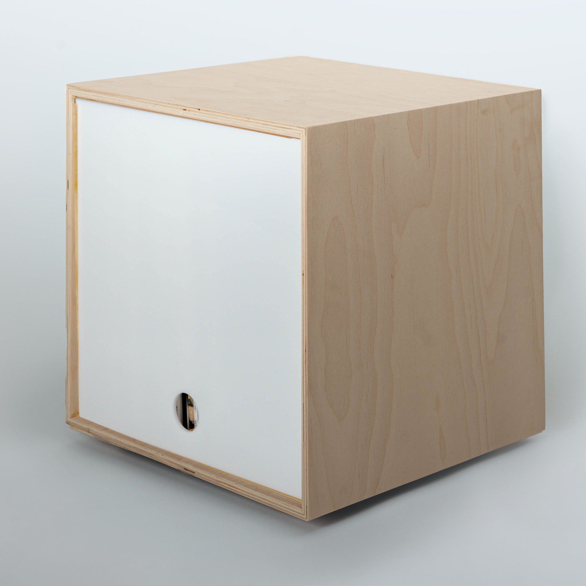 Storage Cube - Unfinished with White door, Smooth top - Simple Wood Goods