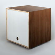 Storage Cube - Walnut with White door, Divots top - Simple Wood Goods