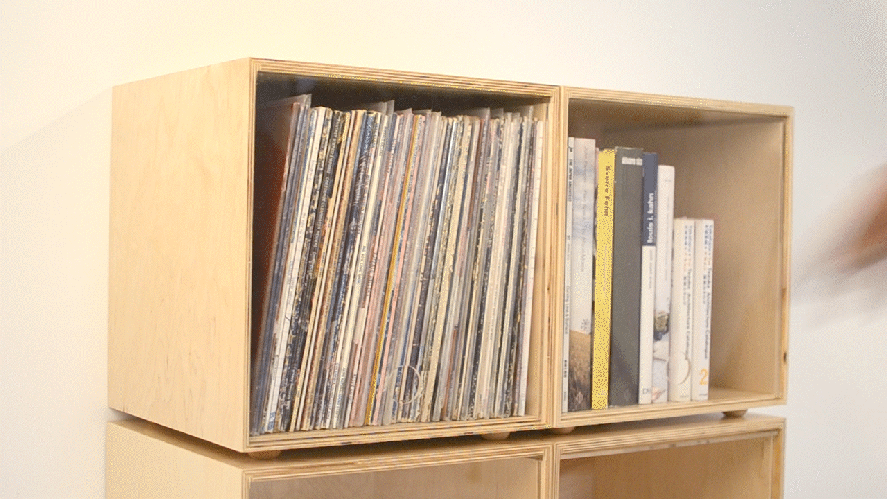 FULL STACK Modular Record Storage  16 Boxes, each holds 60-70 LPs
